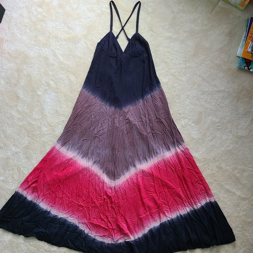 V-Neck Tie-Dye Maxi Dress - Sz XS/S